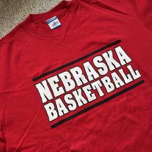 Vintage Converse Made In USA‎ T-Shirt Mens XXXL Nebraska Basketball Heavy Weight
